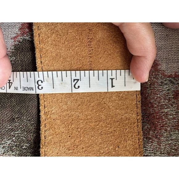 Brave Beltworks Wide Double Strap Brass Loops Brown Distressed Size 35-39” Waist - Picture 11 of 12